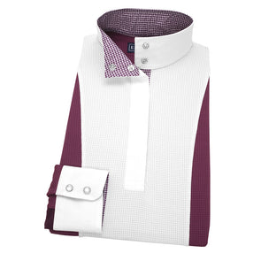 Essex Classics Ladies Plum Luna Performance Houndstooth Show Shirt - Equestrian Chic Boutique