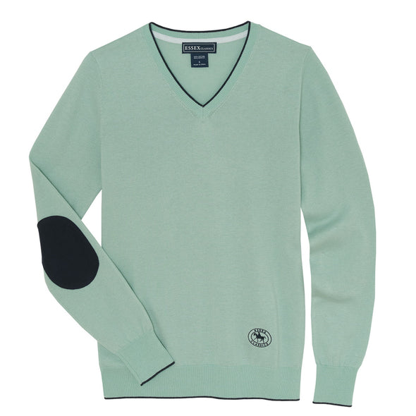 Essex Classics Trey V-Neck Sweater - Mint Green - Equestrian Chic Boutique