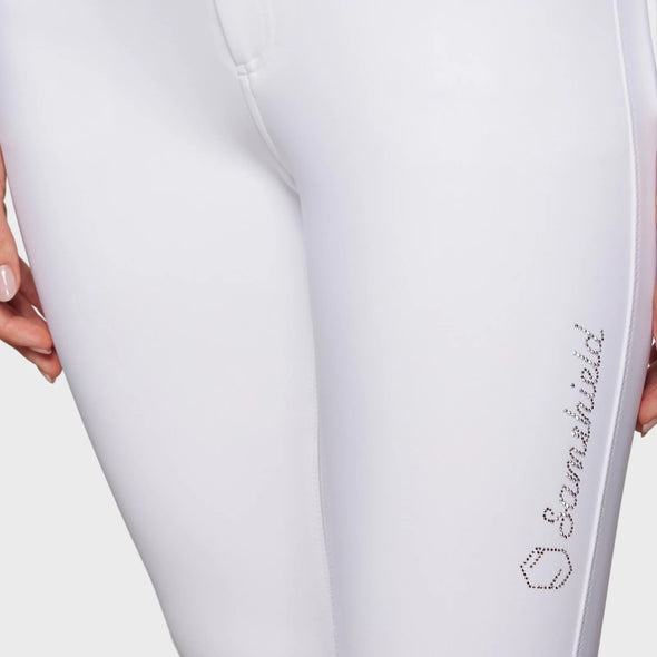 Samshield Clara Knee Patch Breech - White - Equestrian Chic Boutique