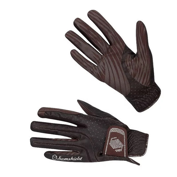 Samshield V-Skin Swarovski Gloves - Brown - Equestrian Chic Boutique