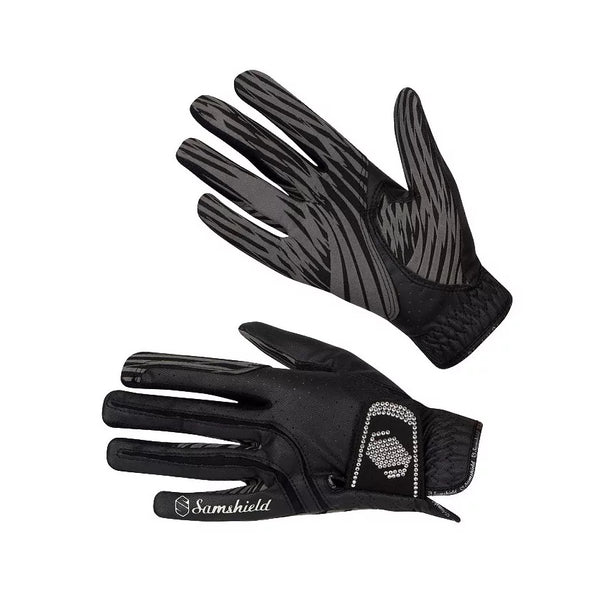 Samshield V-Skin Swarovski Gloves - Black - Equestrian Chic Boutique