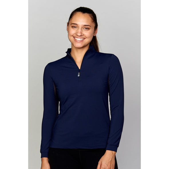 Equi In Style Solid Cool Shirt - Navy - Equestrian Chic Boutique